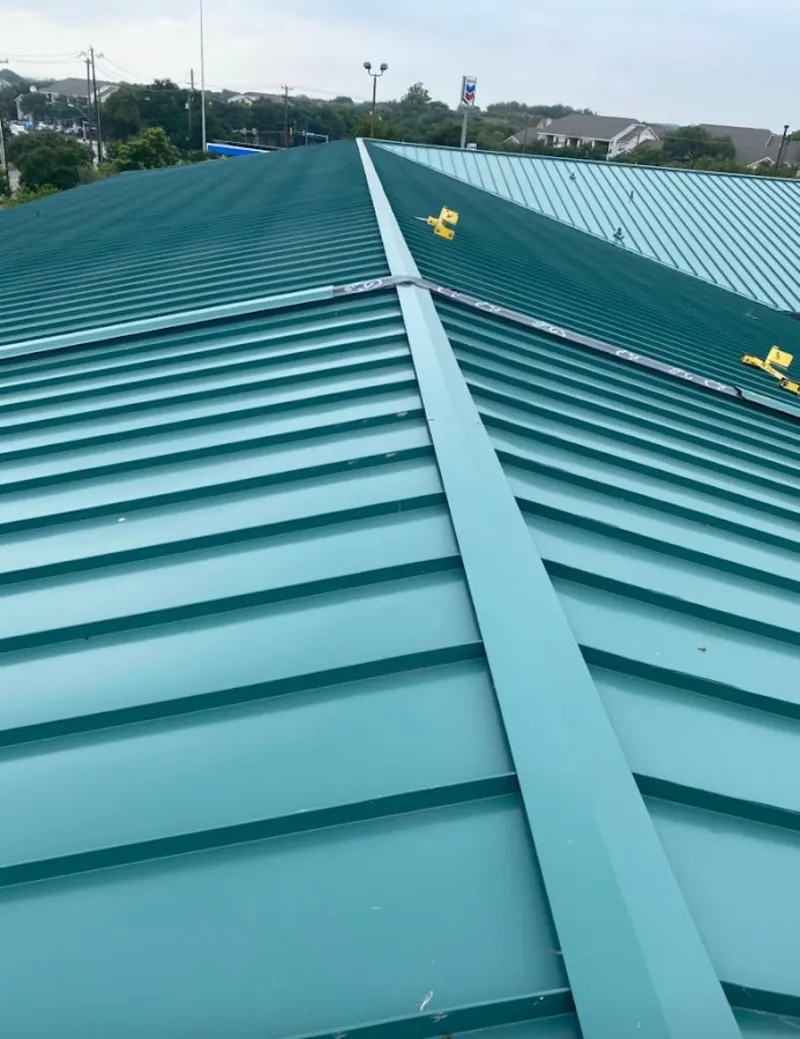 Green commercial metal roof ridge and valley for Metal Roof Repair in Pearl City